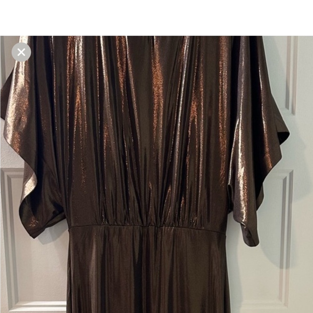 Norma Kamali Obie Elegant Bronze Evening Dress